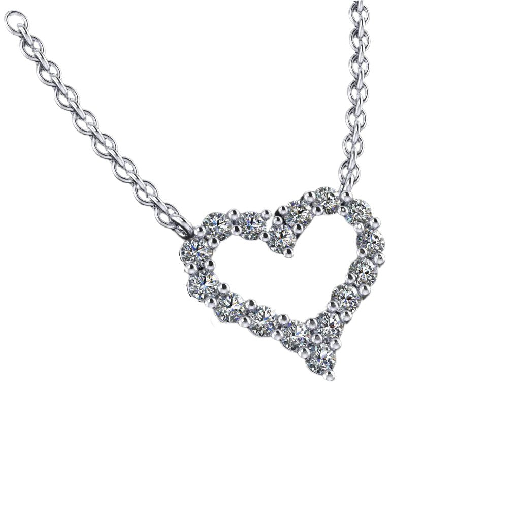 18KT Yellow Gold Heart Pendant With VS1 Natural Diamonds